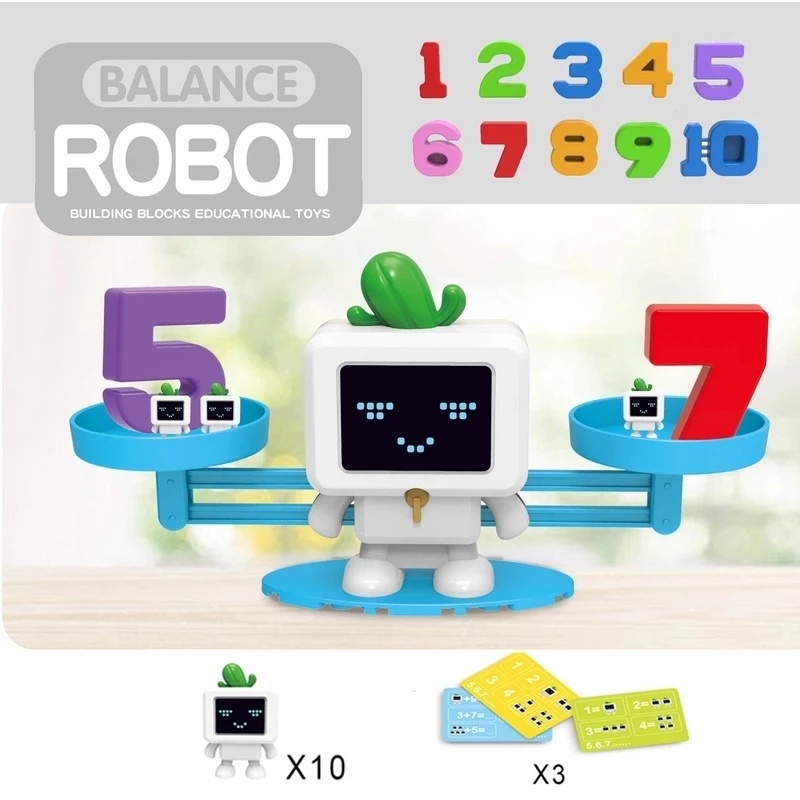 Robot Balance Game Math Toys for Toddler STEM Educational Learning Toys Teaching Students Counting Gift Toy for Kids