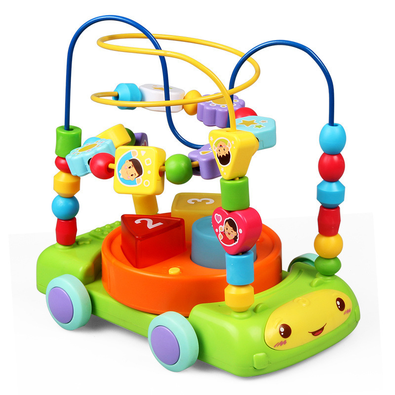 Portable Educational Toy Bead Maze for Toddlers 18M+ Baby Activity Center 3 In 1 Musical Toys Car