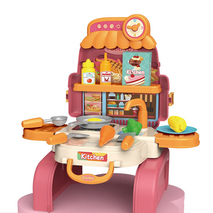 3 In 1 Chef House Pretend Play Kitchen Set with School Backpack